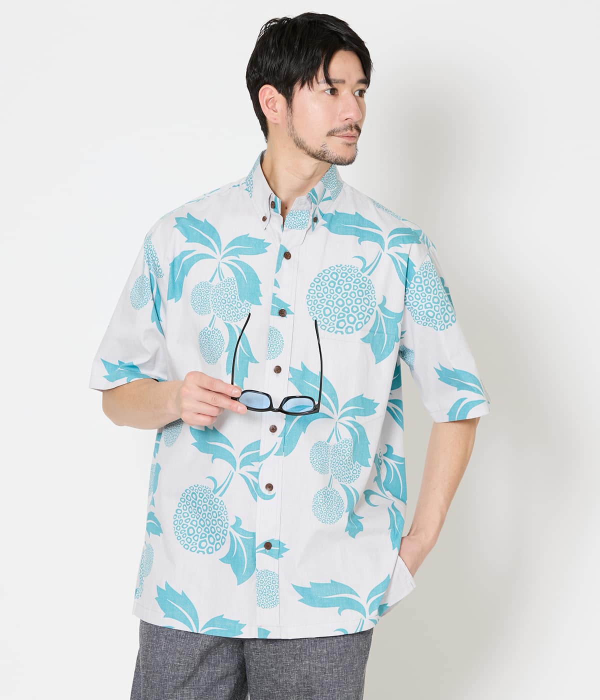 【KAHALA×NEWYORKER】ULU PAREO 90'S ボタンダウン アロハシャツ