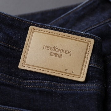 EDWINコラボレーション限定ネームの本革パッチ