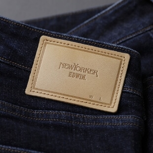 EDWINコラボレーション限定ネームの本革パッチ