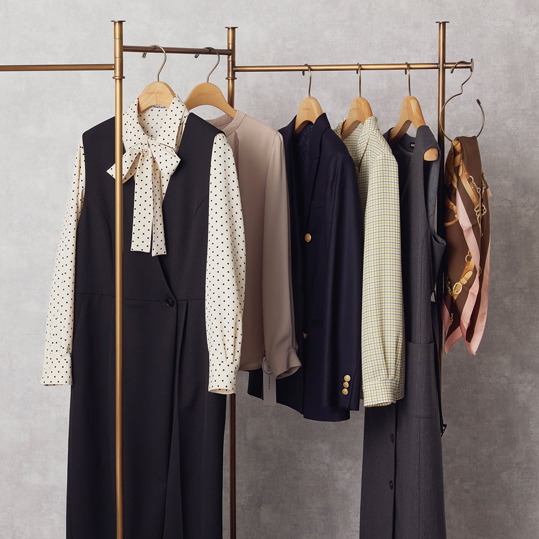 ニューヨーカー スカートスーツ 7 W66 黒 就活 未使用に近い DMW ニッセン レディース スカートスーツ パンツスーツ 3点セット