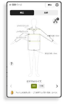 最短1分で試着！あなたに合うサイズが見つかる！