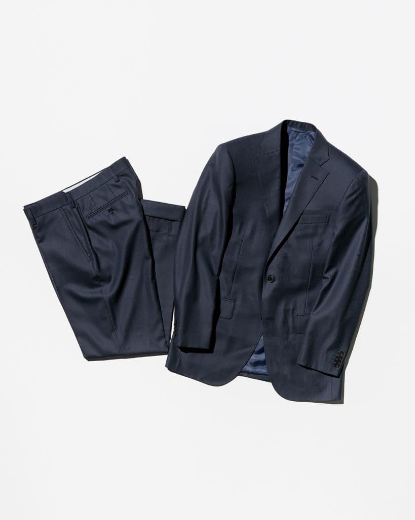 少し豊富な贈り物 LONNER × MIYUKIKEORI 日本製 国内縫製 トラディショナル サマースーツ ネイビー オルターネイトストライプ ”日本 を代表するスーツメーカーが