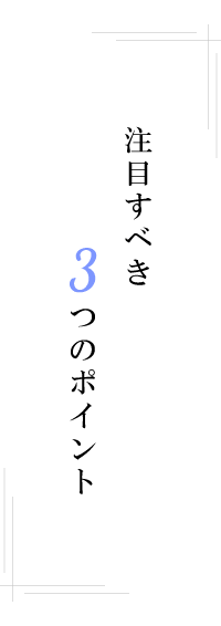 注目すべき3つのポイント