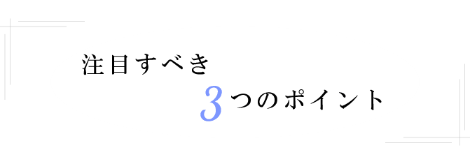 注目すべき3つのポイント