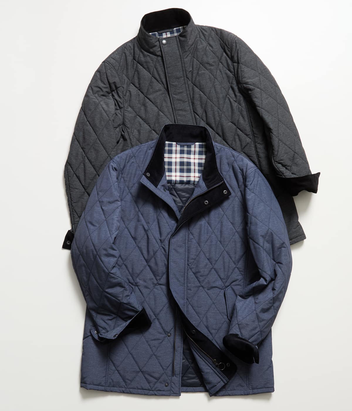 メランジ調タフタ キルティングアウター