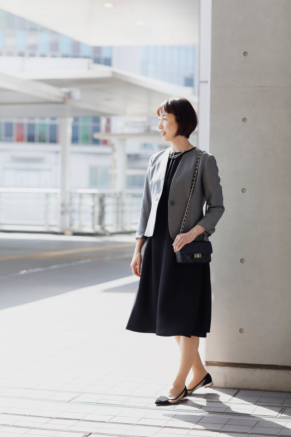 ブラックドレス×ノーカラージャケット｜ファッション通販のNY.online