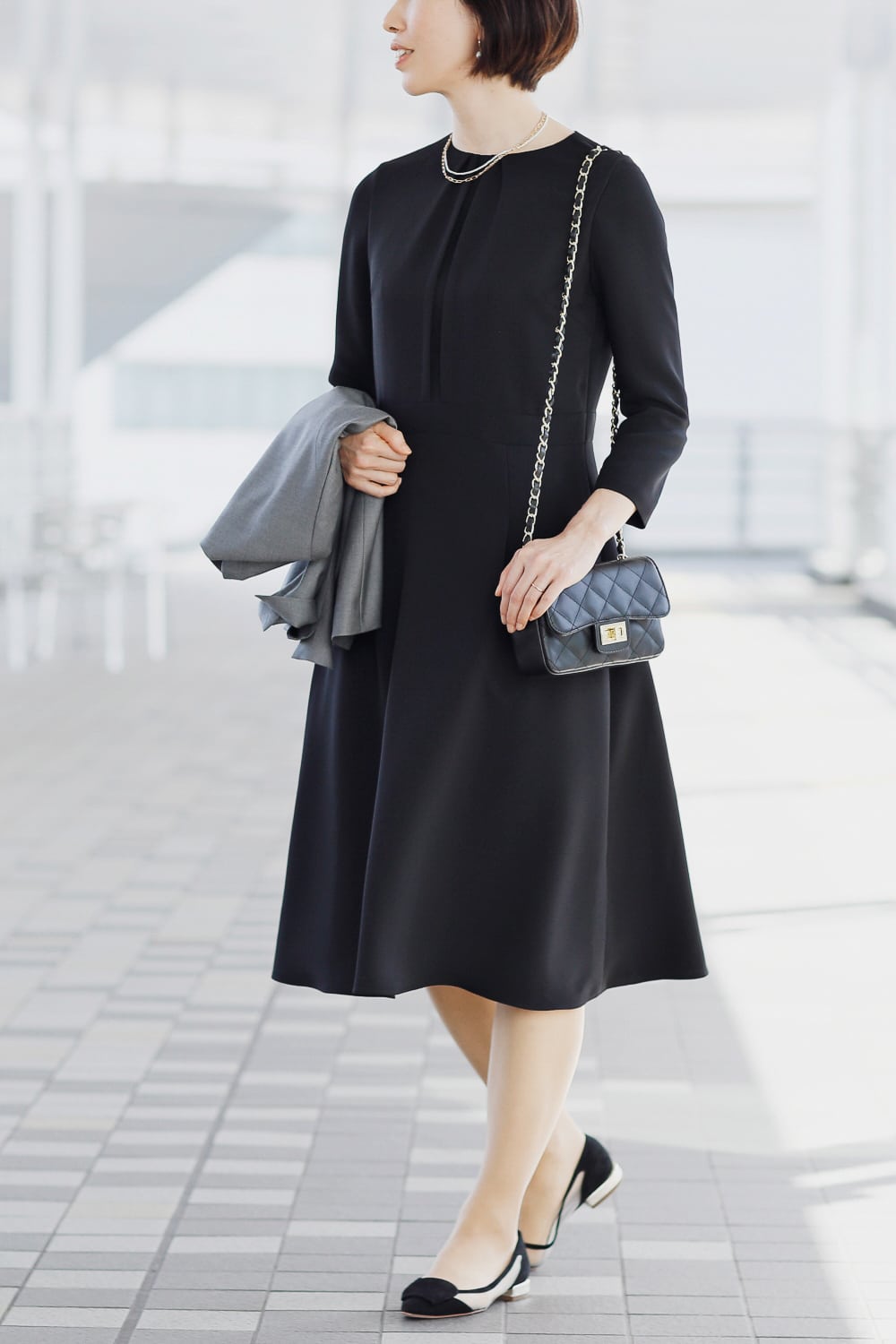 ブラックドレス×ノーカラージャケット｜ファッション通販のNY.online