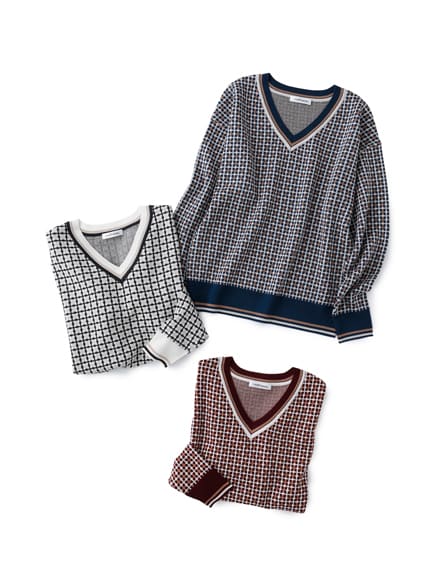 格子柄ジャカードニット｜ファッション通販のNY.ONLINE