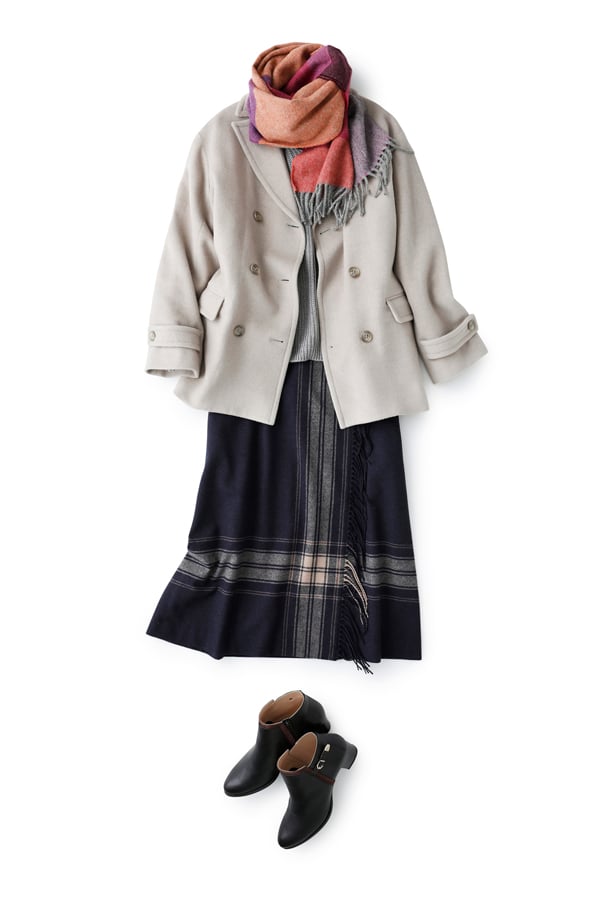 シックな主役スカートはアクセントカラーで華やかさをプラス｜ファッション通販のNY.online