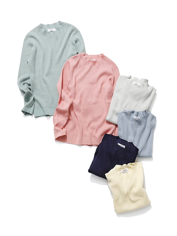 コンパクトギザコットン ハイネックケーブルニット|ファッション通販のNY.ONLINE
