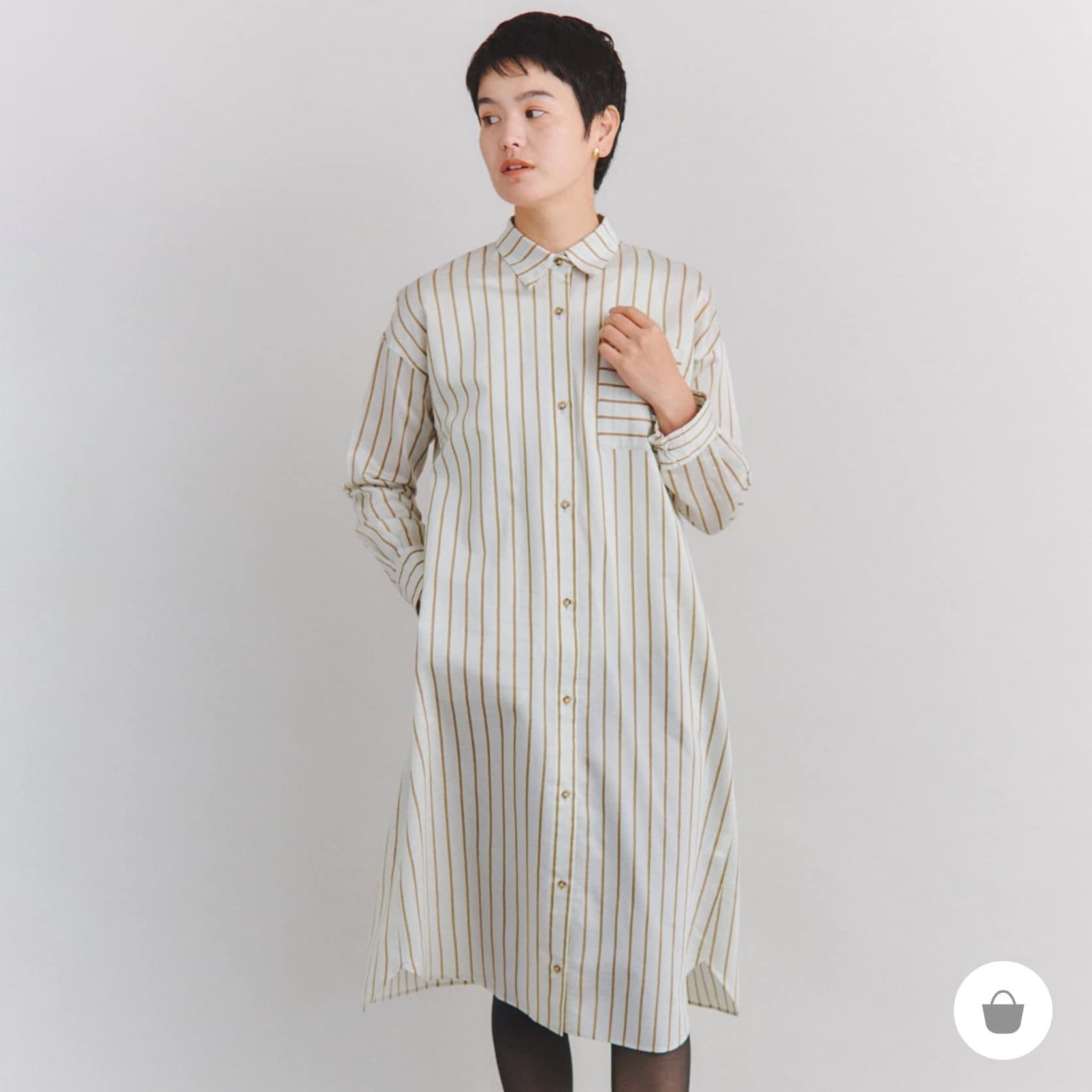 ［ACAR CALVIA］Stripe シャツワンピース