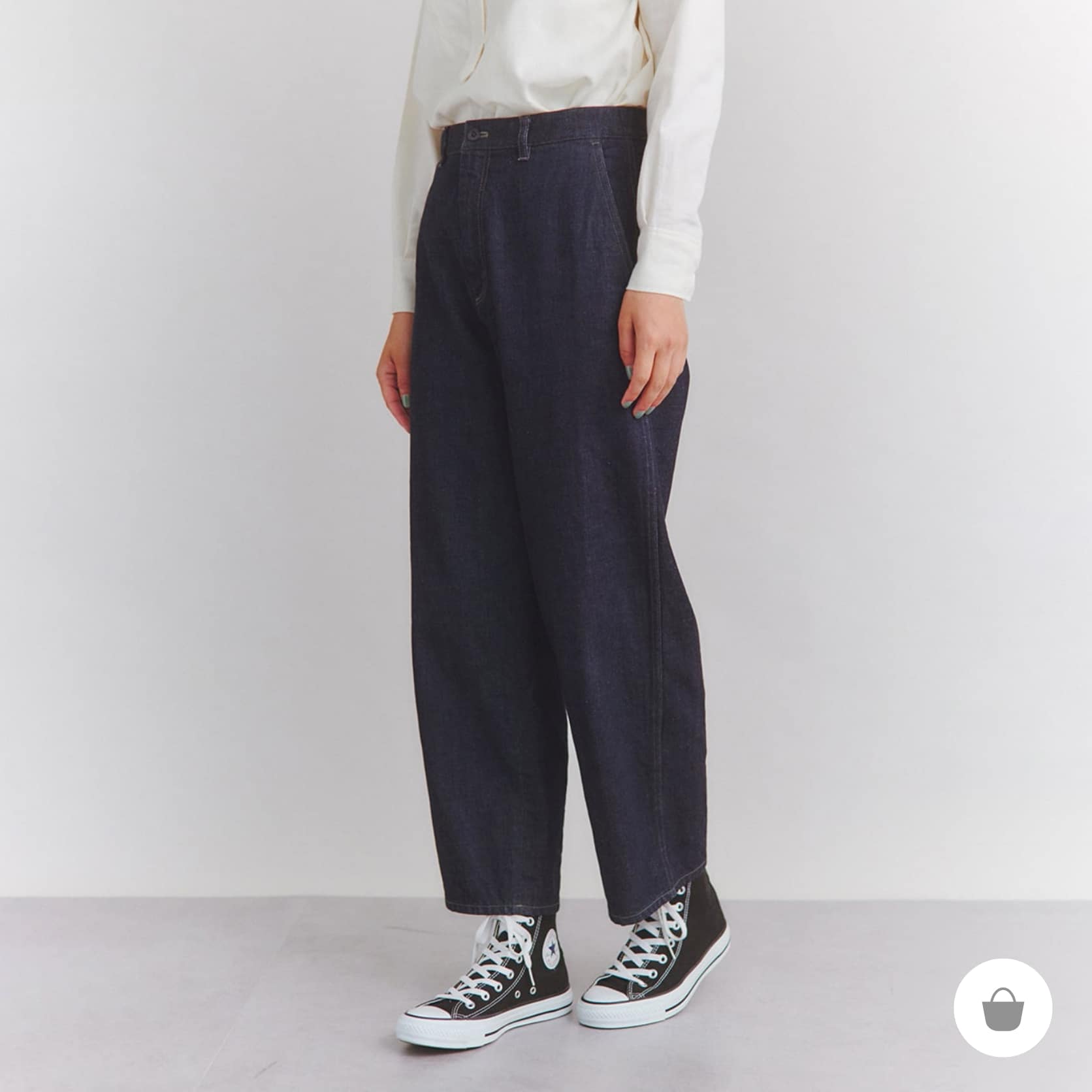 Organic Cotton Denim クロップド丈パンツ