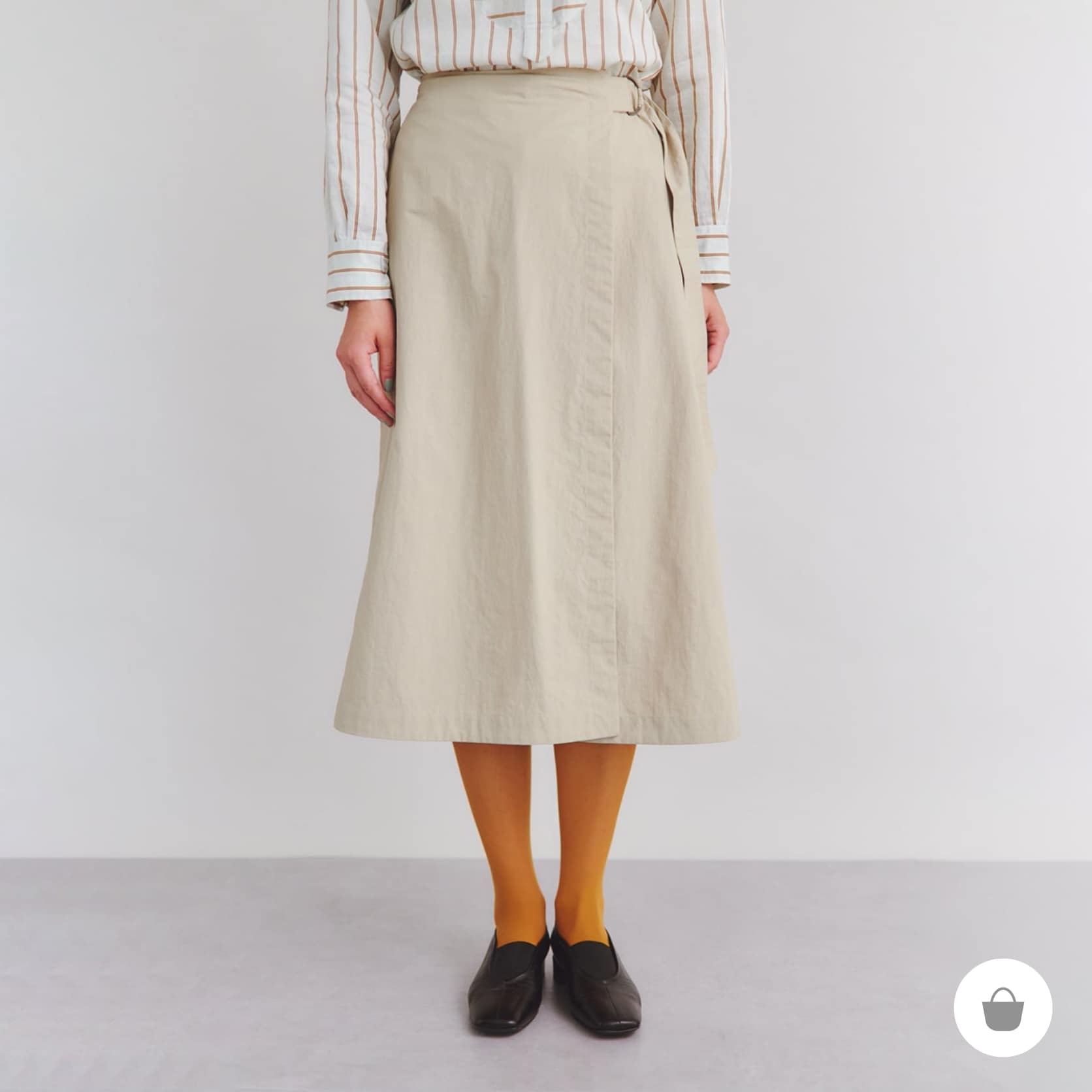 ［ONIBEGIE］Nylon Dyed Tafeeta ラップスカート