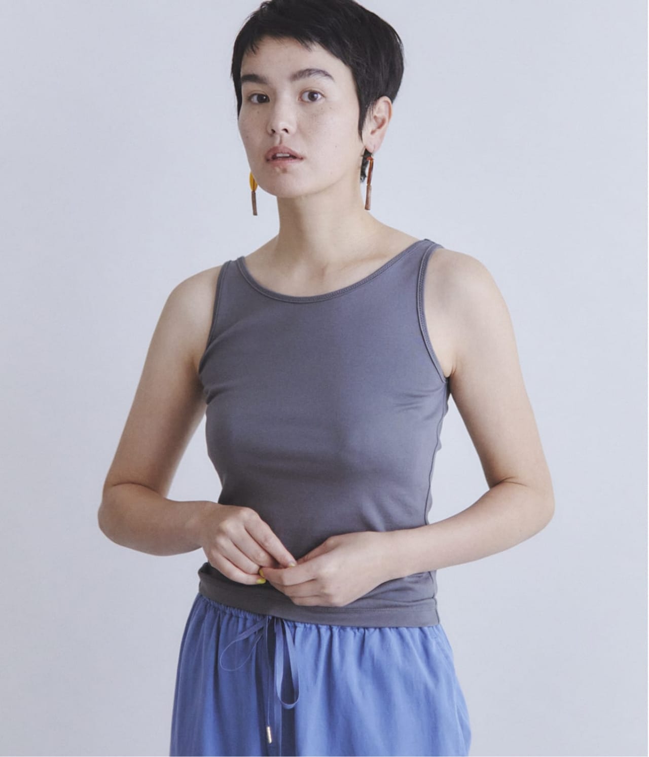 ［Elama］Svin Cotton Rib 2WAYタンクトップ