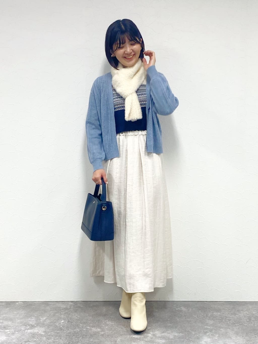 花柄ワンピ×ネイビージャケット｜ファッション通販のNY.online